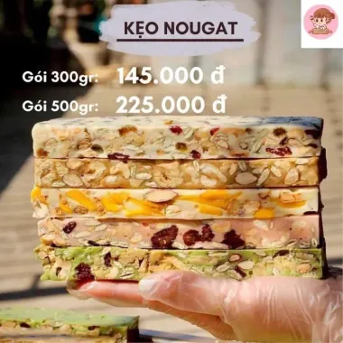 Kẹo Nougat Ít Ngọt Mix Hoa Quả Sấy & Hạt Dinh Dưỡng 500gr - Giảm từ 86436 còn 68600 VND