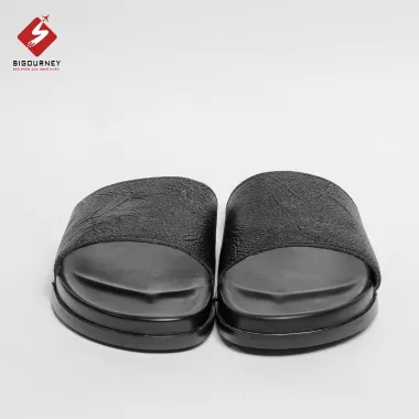 [ Khâu Đế ] Dép Da Nam quai ngang Đen Vá Nâu mác Fashion da sít cao cấp 4