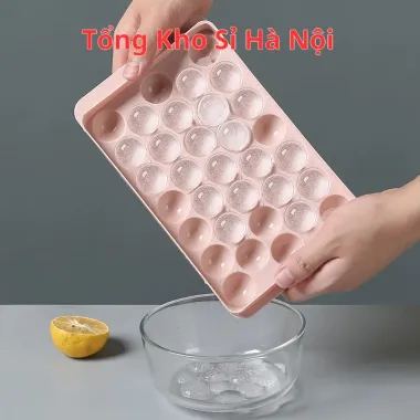 Khay Làm Đá Bi Tròn - Khuôn Làm Kem Thạch Ngộ Nghĩnh Giá Rẻ 7500đ