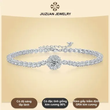 Lắc Tay Bạc Đính Đá Kim Cương Mossanite 7 Ly GRA JIU YUAN Giá Rẻ 595k 1 Lắc Tay Bạc Đính Đá Kim Cương Mossanite 7 Ly GRA JIU YUAN Giá Rẻ 595k 1