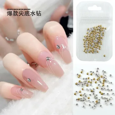 Làm Móng Tay Kim Cương Siêu Sáng, Mũi Nhọn Pha Lê Dập Nổi - Giảm 1947 VND chỉ còn 6490 VND