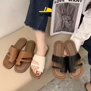 Lật Dép Nhựa Xỏ Ngón Đế Bằng Chống Trượt Đính Hoa handmade Thời Trang Mùa Hè Cho Nữ