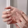 [LB &amp; N] Móng tay giả anh đào 3D dễ thương màu hồng có keo dán Nơ ngọt ngào Sơn ép móng tay cho bé gái 1