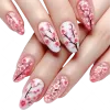 [LB &amp; N] Móng tay giả anh đào 3D dễ thương màu hồng có keo dán Nơ ngọt ngào Sơn ép móng tay cho bé gái 5