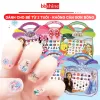 [LB &amp; N] Móng tay giả anh đào 3D dễ thương màu hồng có keo dán Nơ ngọt ngào Sơn ép móng tay cho bé gái 10