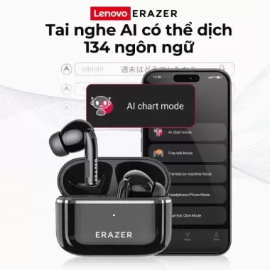 Lenovo ERAZER XT89 PRO AI dịch Tai nghe Bluetooth 5.4 Độ trễ thấp Bản dịch hai chiều Biên bản cuộc họp Du lịch xã hội Tai nghe thiết yếu để dịch 6
