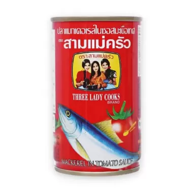 lóc 10 hộp Cá nục sốt cà 3 cô gái thái lan 155g ( nắp đỏ). Date mới 1 lóc 10 hộp Cá nục sốt cà 3 cô gái thái lan 155g ( nắp đỏ). Date mới 1