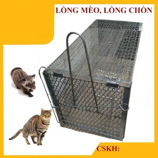 Hình ảnh sản phẩm Lồng Bẫy Đa Năng Cỡ Đại 30x50cm Giá Rẻ - Bẫy Mèo Hoang Sóc Thỏ Hiệu Quả