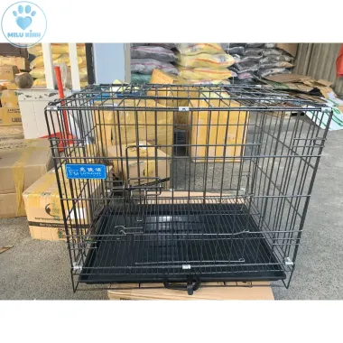 Lồng Chó Mèo Vân Đá Nan Dày Cao Cấp 2 Cửa Kèm Khay - Giá Tốt 258500đ 1
