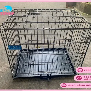 Lồng Chó Mèo Vân Đá Nan Dày Cao Cấp 2 Cửa Kèm Khay - Giá Tốt 258500đ 5