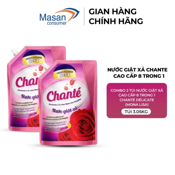 Hình ảnh sản phẩm [LS][Chọn loại] Combo 2 Túi Nước Giặt Xả Chanté Cao Cấp 8 Trong 1