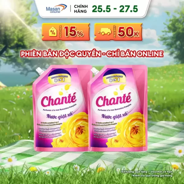 Hình ảnh sản phẩm [LS][Chọn loại] Combo 2 Túi Nước Giặt Xả Chanté Cao Cấp 8 Trong 1