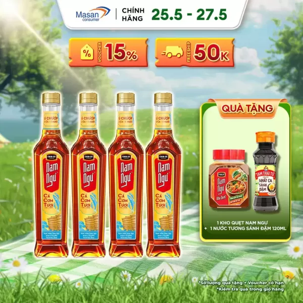 Hình ảnh sản phẩm [LS][Chọn loại] Nước Mắm Nam Ngư Cá Cơm Tươi Chai Thủy Tinh 500ml
