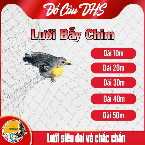 Hình ảnh sản phẩm Lưới Bẫy Chim Sẻ Chào Mào Tàng Hình 10-50m Giá Rẻ Chỉ 30.000đ
