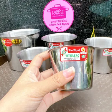 Ly Inox Làm Đá Cao Cấp TITHAFAC - Giảm 17000đ, Chỉ 59k, Đủ Size 7-10cm, Tem Đỏ Chính Hãng 3