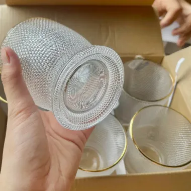 Ly Thủy Tinh Giọt Nước Chấm Bi Viền Vàng 350-450ml Chịu Nhiệt Giá Cực Tốt 50k 5 Ly Thủy Tinh Giọt Nước Chấm Bi Viền Vàng 350-450ml Chịu Nhiệt Giá Cực Tốt 50k 5