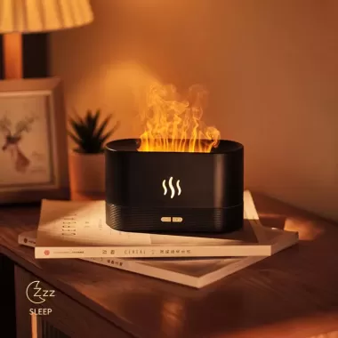(Mẫu 2025) Máy Xông Tinh Dầu Phòng Ngủ Ngọn Lửa Siêu Đẹp, Đèn Ngủ Led 7 Màu Sang Trọng, Tinh Tế 5