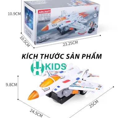Máy Bay Biến Hình Robot Cảm Biến LED Có Nhạc Cho Bé Giá Rẻ 146k