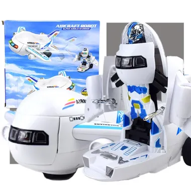 Máy Bay Biến Hình Robot Cảm Biến LED Có Nhạc Cho Bé Giá Rẻ 146k