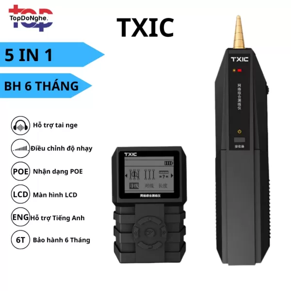Trải nghiệm thực tế: Đánh giá máy dò đo dây mạng TXIC với tính năng đo chiều dài và kiểm tra POE