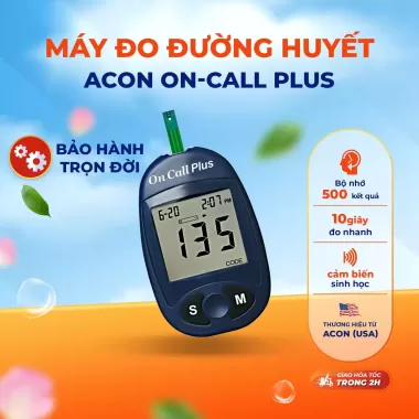 Máy đo đường huyết ACON On - Call Plus - Đo nhanh trong 10S bảo hành trọn đời - Cho ra kết quả chính xác 1 Máy đo đường huyết ACON On - Call Plus - Đo nhanh trong 10S bảo hành trọn đời - Cho ra kết quả chính xác 1