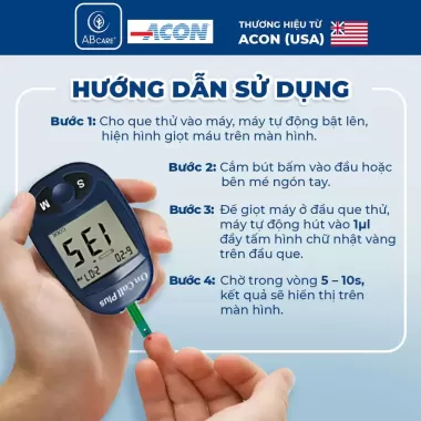 Máy đo đường huyết ACON On - Call Plus - Đo nhanh trong 10S bảo hành trọn đời - Cho ra kết quả chính xác