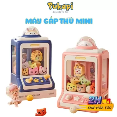 Máy gắp thú mini kèm 10 thú bông , bóng đồ chơi cho bé , Máy gắp thú bông mini thiết kế đẹp có đèn nhạc MyMy Store 3