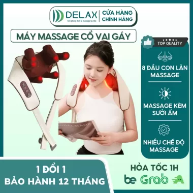 Máy Massage Cổ Vai Gáy DELAX 8 Đầu Massage Chườm Ấm Cổ Vai Gáy,Cải Thiện Sức Khỏe Giảm Mệt Mỏi Chườm Nóng Trị Liệu MMC05 3