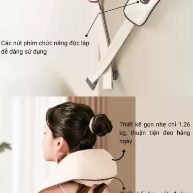 Máy Massage Cổ Vai Gáy DELAX 8 Đầu Massage Chườm Ấm Cổ Vai Gáy,Cải Thiện Sức Khỏe Giảm Mệt Mỏi Chườm Nóng Trị Liệu MMC05 5