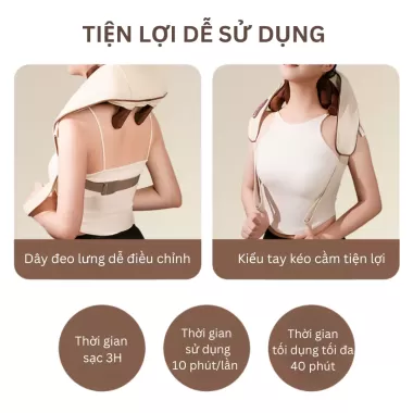 Máy Massage Cổ Vai Gáy DELAX 8 Đầu Massage Chườm Ấm Cổ Vai Gáy,Cải Thiện Sức Khỏe Giảm Mệt Mỏi Chườm Nóng Trị Liệu MMC05 7