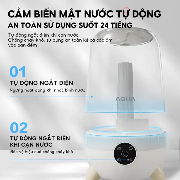 Hình ảnh sản phẩm Máy Phun Sương Tạo Ẩm AQUA HUS101R3.5L - Cấp Ẩm, Khuếch Tán Tinh Dầu Giá Rẻ 649k