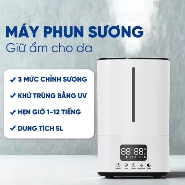 Hình ảnh sản phẩm Máy Phun Sương Tạo Ẩm Không Khí Xiaomi/Beemi 8 lít Khuếch Tán Tinh dầu Công Suất 25W Có điều khiển từ xa