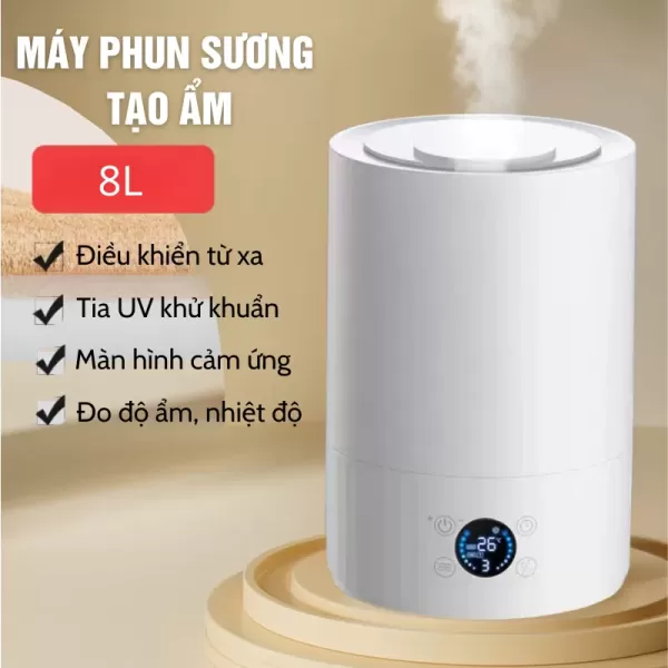 Hình ảnh sản phẩm Máy Phun Sương Tạo Ẩm Không Khí Xiaomi/Beemi 8 lít Khuếch Tán Tinh dầu Công Suất 25W Có điều khiển từ xa