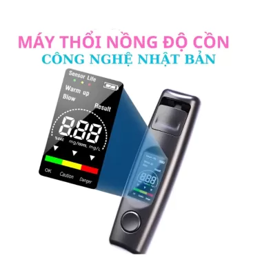 Máy thổi nồng độ cồn , Máy đo nồng độ cồn đạt chuẩn 99%ROHS chính hãng tặng kèm 5 đầu thổi bảo hành 5