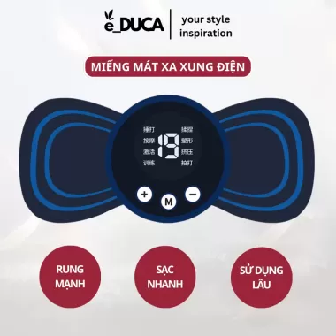 Miếng Dán Massage Xung Điện, Máy Masage Điện Thông Minh, Chân, Cổ, Vai, Gáy 10 Chế Độ Rung Masage Xoa Bóp Giảm Đau.