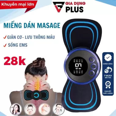 Miếng Dán Massage Xung Điện, Máy Masage Điện Thông Minh, Chân, Cổ, Vai, Gáy 10 Chế Độ Rung Masage Xoa Bóp Giảm Đau.