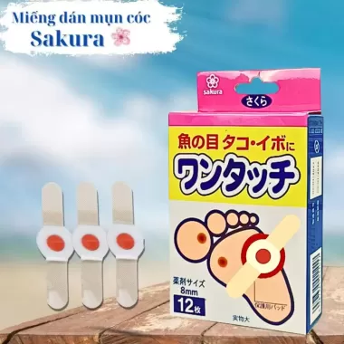 Miếng dán mụn cóc Sakura Nhật Bản loại bỏ mụn cóc, mụn cơm, trai chân hiệu quả 3 Miếng dán mụn cóc Sakura Nhật Bản loại bỏ mụn cóc, mụn cơm, trai chân hiệu quả 3