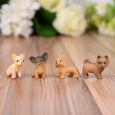 Mô Hình Chó Con Cute Trang Trí Tiểu Cảnh Terrarium Móc Khóa DIY - Combo 16 Puppy Giá Rẻ 150k 4