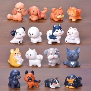 Mô Hình Chó Con Cute Trang Trí Tiểu Cảnh Terrarium Móc Khóa DIY - Combo 16 Puppy Giá Rẻ 150k 6