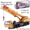 Mô hình xe cẩu hạng nặng 4 tầng bằng hợp kim nguyên khối kéo dài 97cm có 4 chân đỡ, 8 bánh xe gấp gọn mở rộng được 1