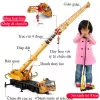 Mô hình xe cẩu hạng nặng 4 tầng bằng hợp kim nguyên khối kéo dài 97cm có 4 chân đỡ, 8 bánh xe gấp gọn mở rộng được 4