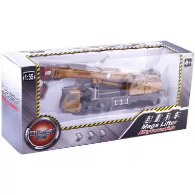 Mô hình xe cẩu hạng nặng 4 tầng bằng hợp kim nguyên khối kéo dài 97cm có 4 chân đỡ, 8 bánh xe gấp gọn mở rộng được 5