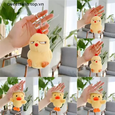 Móc Khóa Gà Vịt Nhồi Bông Mềm Mại Đáng Yêu