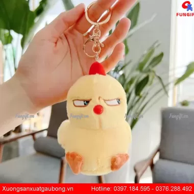 Móc Khóa Gà Vịt Nhồi Bông Mềm Mại Đáng Yêu