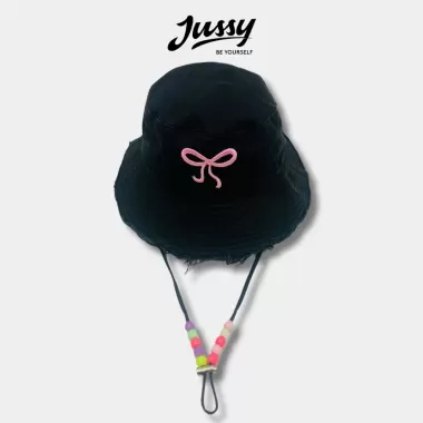 Mũ Bucket Tua Rua Dây Quai Đính Hạt Xinh Xắn JB43 Jussy Fashion Kiểu Nón Tai Bèo Nam Nữ Có Dây Rút Thu to Nhỏ 4