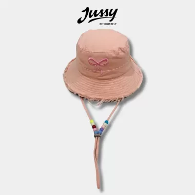 Mũ Bucket Tua Rua Dây Quai Đính Hạt Xinh Xắn JB43 Jussy Fashion Kiểu Nón Tai Bèo Nam Nữ Có Dây Rút Thu to Nhỏ 9