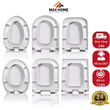 Nắp Bồn Cầu Đóng Êm Nhựa Trắng Siêu Bền Giá Rẻ 65k - Chịu Lực Phụ Kiện Đầy Đủ 1 Nắp Bồn Cầu Đóng Êm Nhựa Trắng Siêu Bền Giá Rẻ 65k - Chịu Lực Phụ Kiện Đầy Đủ 1