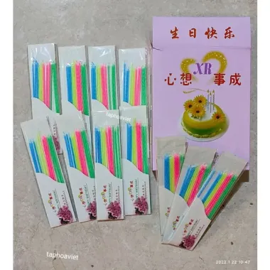Nến Sinh Nhật Que Tăm Dài 12Cm - Vỉ 12 Cây Nến Trang Trí Bánh Sinh Nhật Giá Tốt 30899đ 1
