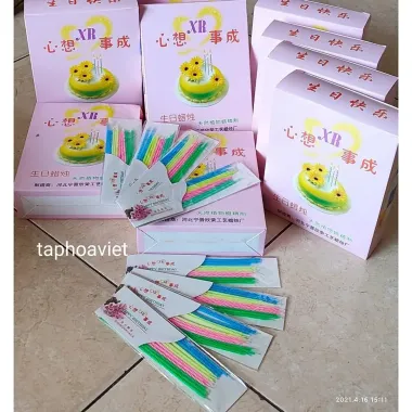 Nến Sinh Nhật Que Tăm Dài 12Cm - Vỉ 12 Cây Nến Trang Trí Bánh Sinh Nhật Giá Tốt 30899đ 3