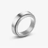 Nhẫn thép không gỉ cho nam spinner xoay fidget chống căng thẳng tái sinh vòng quay 8